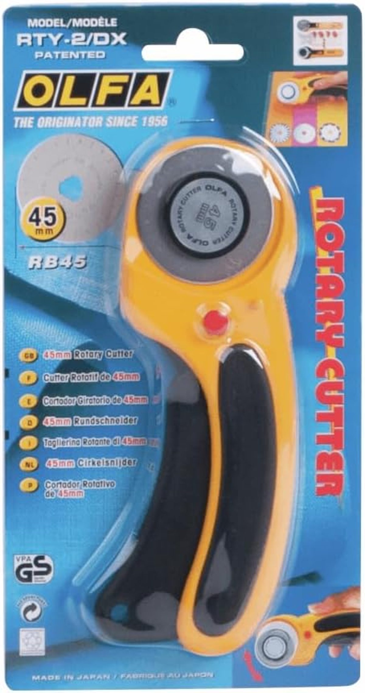 Cortador Rotativo OLFA 45mm Ergonómico RTY-2/DX