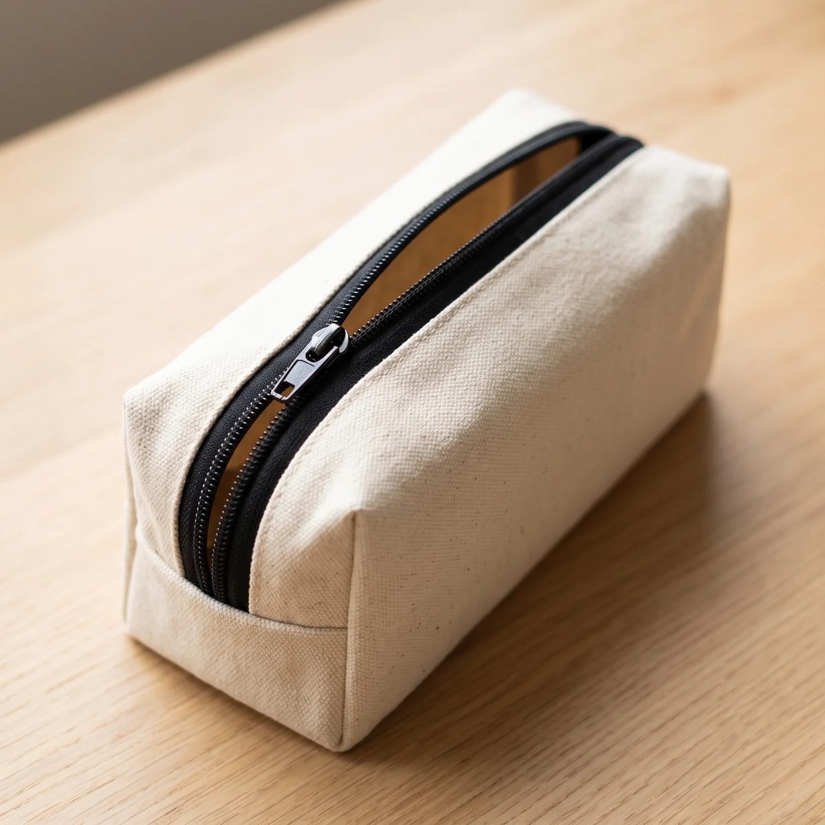 Estuche confeccionado con cremallera continua número 6 negro