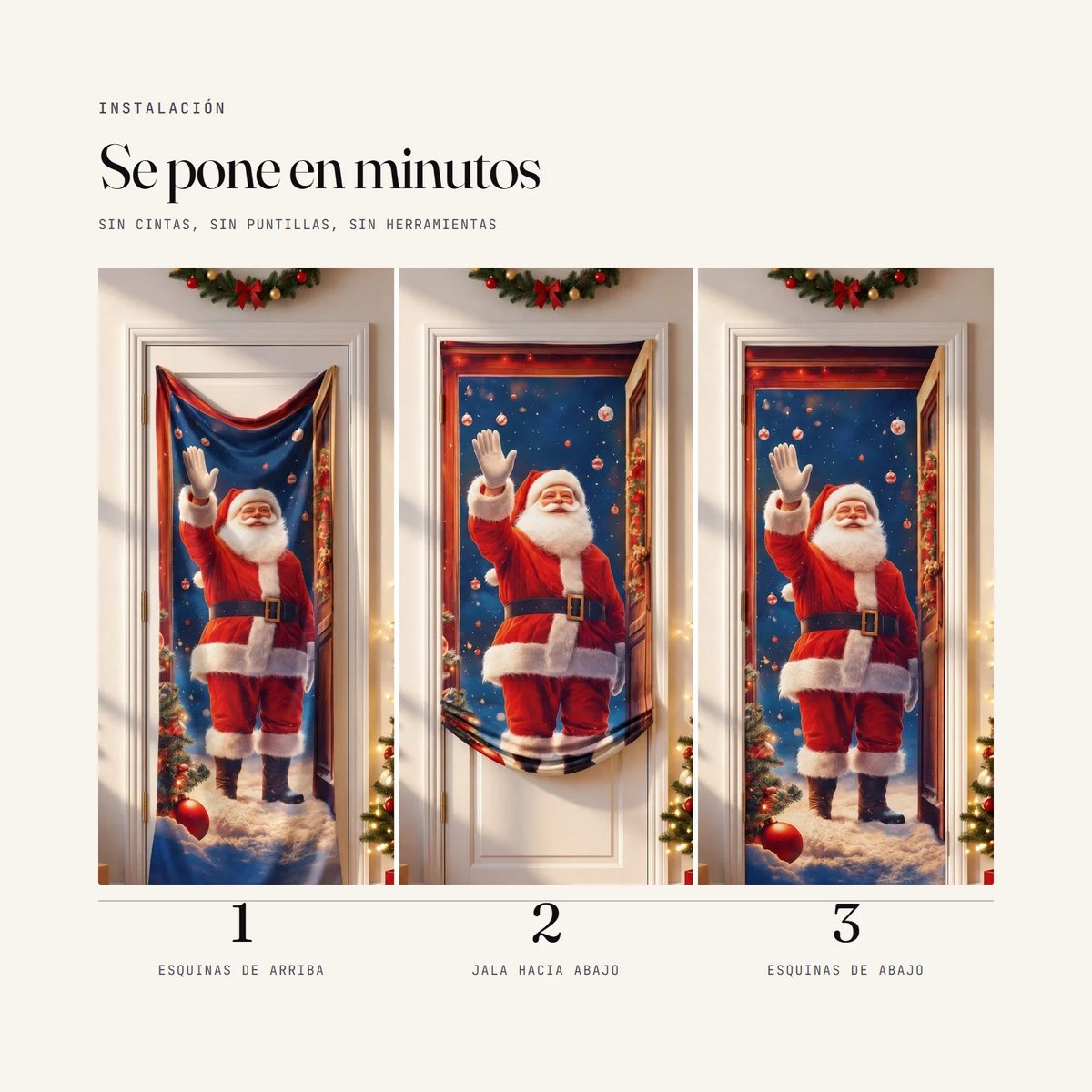 Cómo se pone el forro navideño para puerta en tres pasos