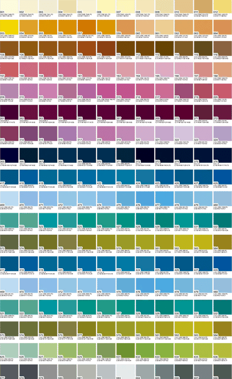 Guía de colores CMYK impresa en tela real — cientos de tonos calibrados con código exacto