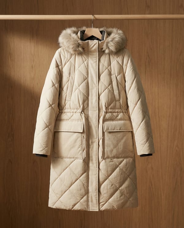 Parka invernal confeccionada con acolchado Textti